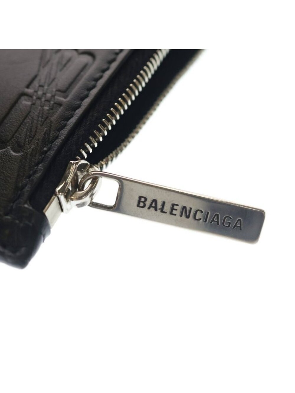 Balenciaga Embossed Monogram Coin Case BB Fragment Card Purse Black - Picture 5 of 6